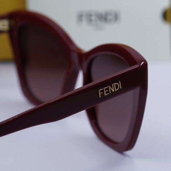 Fendi FE40151I 66F Butterfly Sunglasses - Red/Brown main image 7